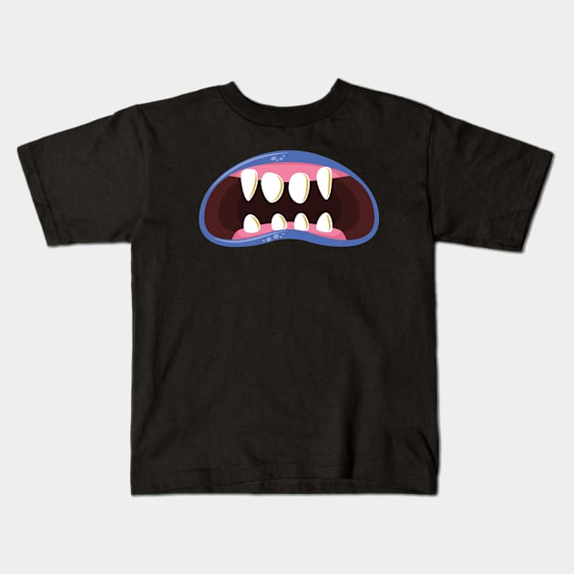 Monster mouth Kids T-Shirt by gold package